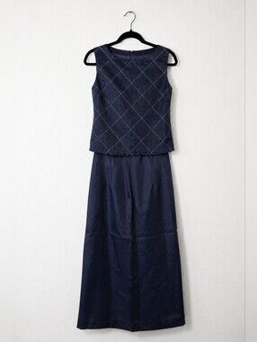 Vintage J.R. Nites 2 Pc Evening Set Embroidered Maxi Skirt Y2K Minimalist USA